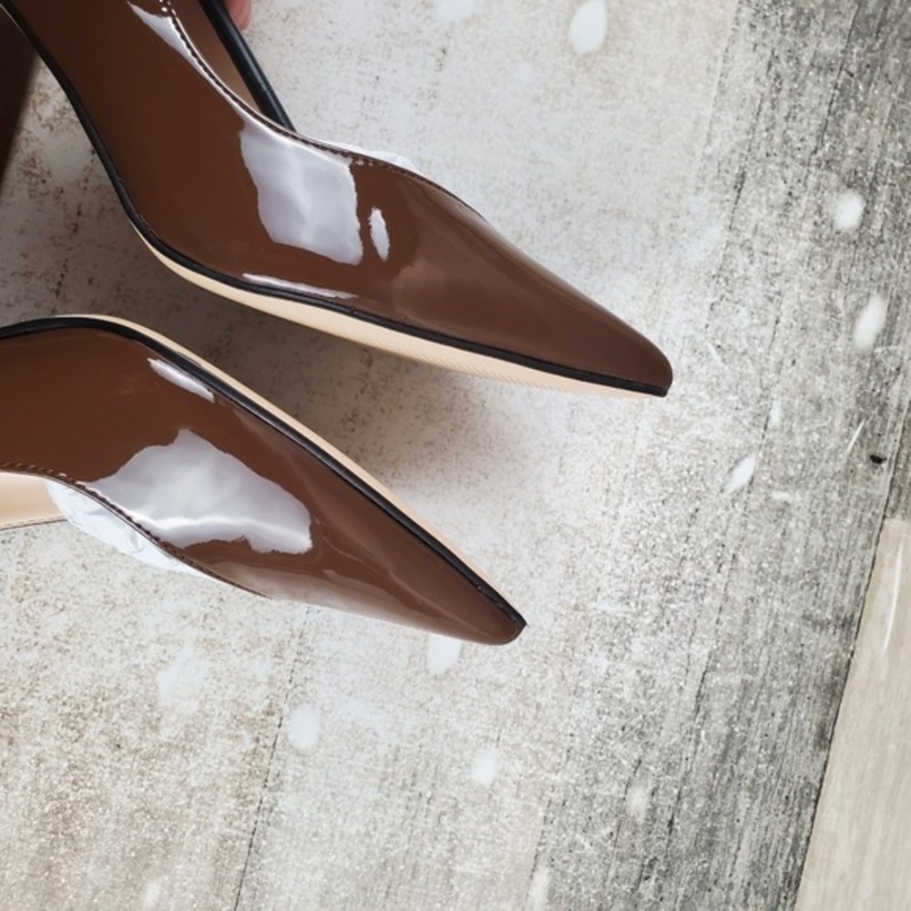Marc Fisher Caitlin Womens Pumps Sz 7 M Dark Brown Patent Leather Pointed Toe - Picture 8 of 12